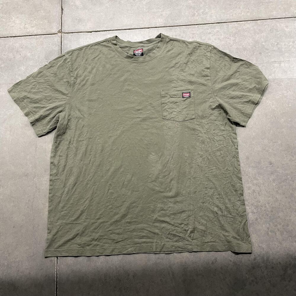 Wrangler Workwear Shirt Mens 3XL Tall Green Pocket T-Shirt Short Sleeve Casual
